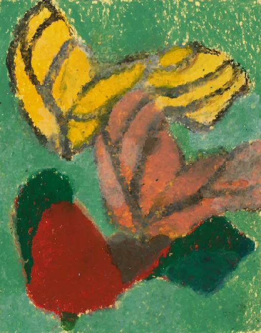 yellow butterfly, orange butterfly, red tulip